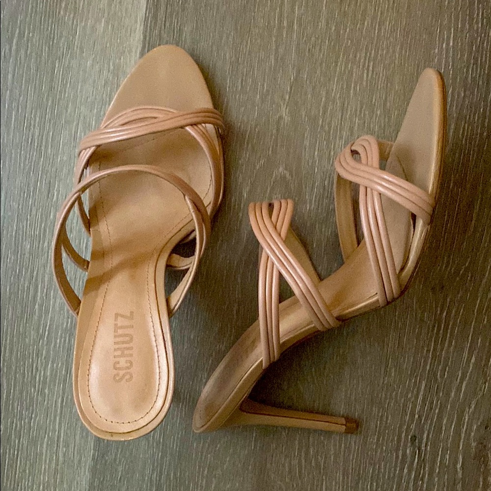 Schutz Women's Tan Strappy Heels